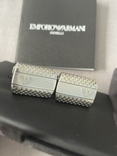 Silver Men’s Armani Cufflinks Brand New 