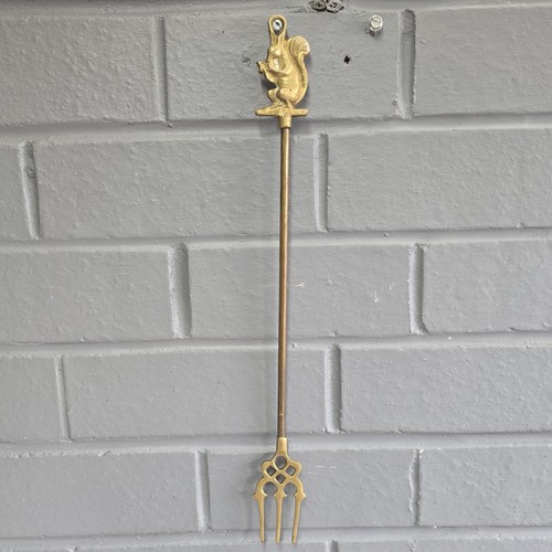 Vintage brass toasting fork - toasting,