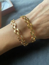 Indian/Pakistani Gold Bangles 2x size 6.2cm KJL gift box wedding festive 