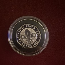 2007 Piedfort Silver Proof Fifty Pence Coin celebrating Centenary of Scouting 