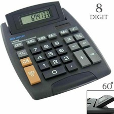 1x Jumbo Calculator 8 Digits Large Buttons School Office Desk Tilt Pop Up Solar