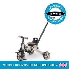 Micro Mobility Micro Tricycle 7-in-1 Trike Foldable Safe Stroller Latte 6 Mths+.