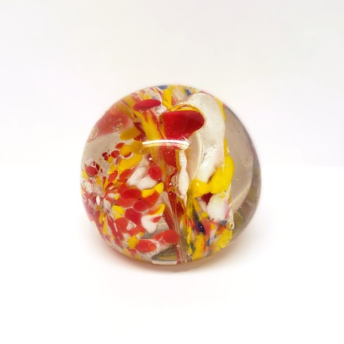 Art glass paperweight white - art,