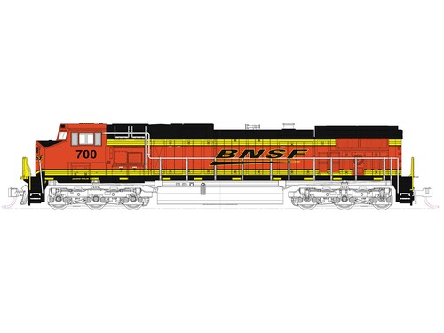 Kato c44 emd bnsf - emd, swoosh