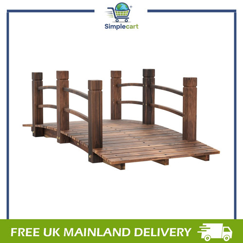Wooden garden bridge lawn - bridge,