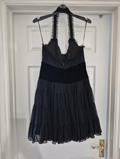 Killstar Halter Neck Black Dress With Velvet Corset Addition Size XL