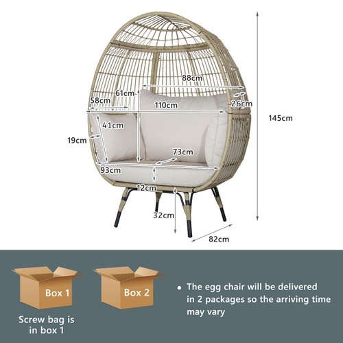 Large wicker egg chair - large,