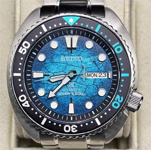 Blue turtle seiko nh36 day - blue,