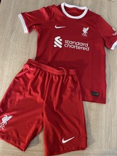 Boys Nike Liverpool Football Shirt and shorts kit age 9-10 