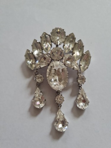 Victorian crystal brooch - crystal, an