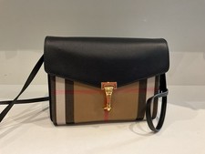 Burberry Black Leather Canvas “Macken” Crossbody Bag