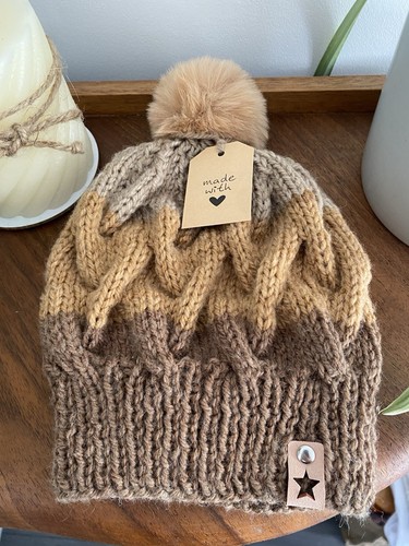 Hand knitted cable - knitted, hat