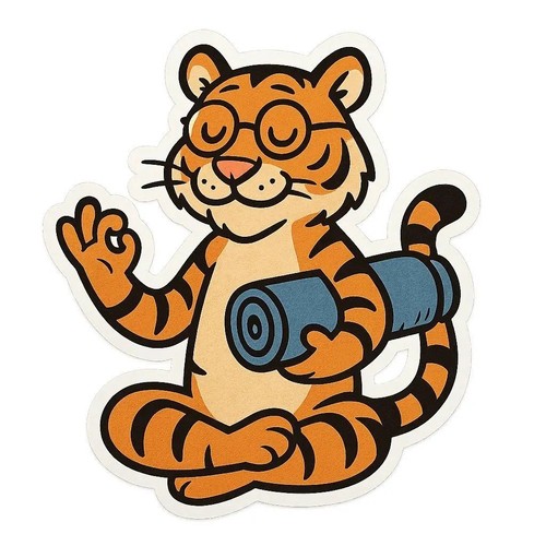 Sticker yoga tiger car - 4x,