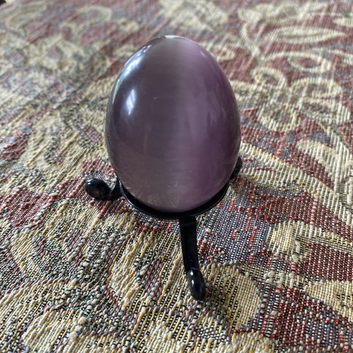 Vintage glass egg purple with - purple,
