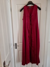 Stunning Vintage Satin Maxi Waistcoat Size 12 Magenta