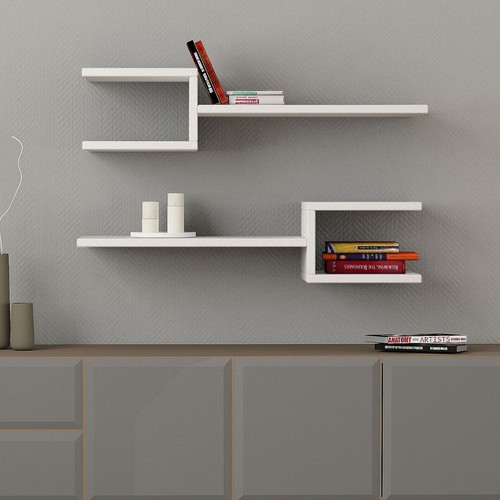 Wall mounted fork shelf set - wall,