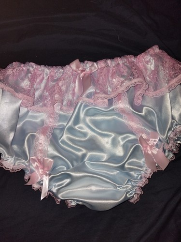 Abdl blue satin frilly pink - blue,