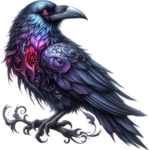 Halloween gothic raven wall - halloween,