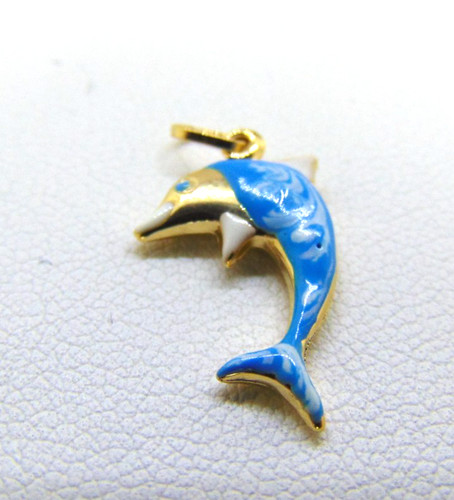 9ct gold blue - blue, enamelled