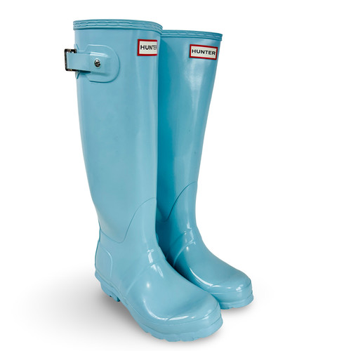 Hunter wellies gloss blue pale - wellies,