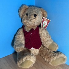 HARD PLUSH JOINTED TEDDY BEAR NAMED HENRY PROMOTIONAL BOY RED