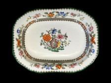 Beautiful Copeland Spode Chinese Rose Green Trim Oval Oven Dish