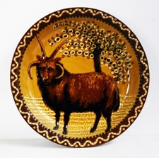 V. Large JEAN HAMPTON Studio Pottery Slipware JACOB SHEEP  Exhibition Piece 1973