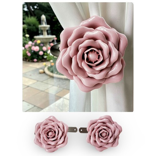 Vintage pink rose ceramic - pink,