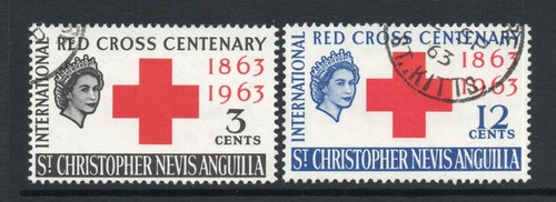 Kitts 1963 red cross set - cross, sg