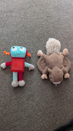 Dog toys robot and - robot, squirrel