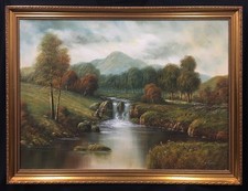 Late 20th Century European School Oil On Canvas Landscape Painting. Signed.