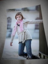 VINTAGE ORIGINAL KNITTING PATTERN SIRDAR 2234 GIRLS ARAN JACKET CLICK DK 22 - 32