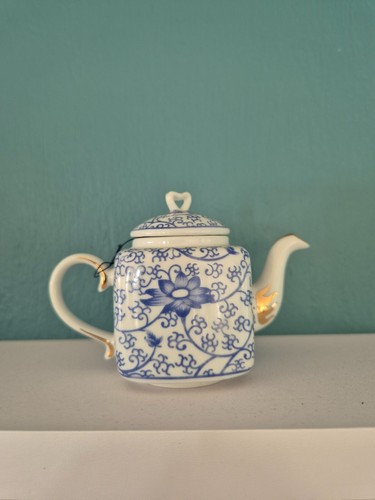 Porcelain art miniature teapot - porcelain,