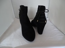 Black Faux Suede Ankle Boots