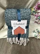 Habitat Faux Mohair Throw - Blue - 125x150cm 