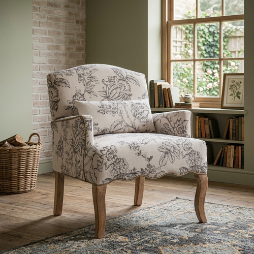 Retro armchair linen printed - retro,