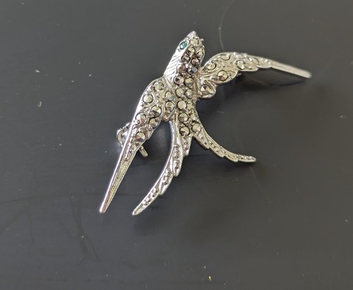 Sterling silver swallow bird - silver,