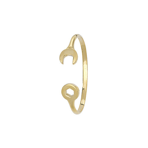 Solid 9ct gold spanner bangle - gold,