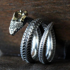 Adjustable Silver Snake Ring