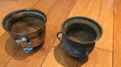 Vintage brass jardiniere - 2x,