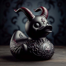 Death Rock Devil Duck Statue