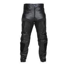RKSPORTS MENS BLACK 1265 LEATHER COWHIDE MOTORCYCLE MOTORBIKE JEANS TROUSERS 