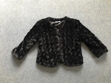 Girls party black faux fur bolero coat shrug jacket shawl size 11-12 years