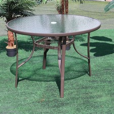 Round Glass Top Table Metal