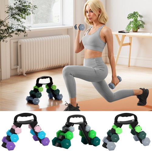 Dumbbells set with - dumbbells, carry