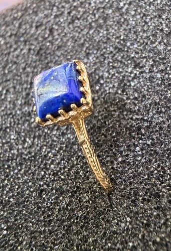 Vintage 14k yellow gold lapis - yellow,
