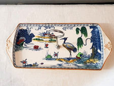 Vintage Woods Burslem Manchu Blue  Sandwich Tray 1930s Design