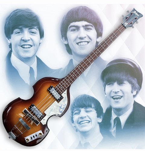 Beatles signed hofner bass - beatles,