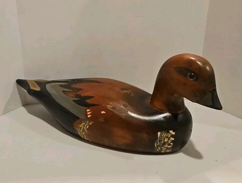Vtg hand painted cinnamon teal - painted,