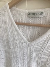 Ladies Size LARGE 100% COTTON White Jumper In PERFECT CONDITION UNWORN
